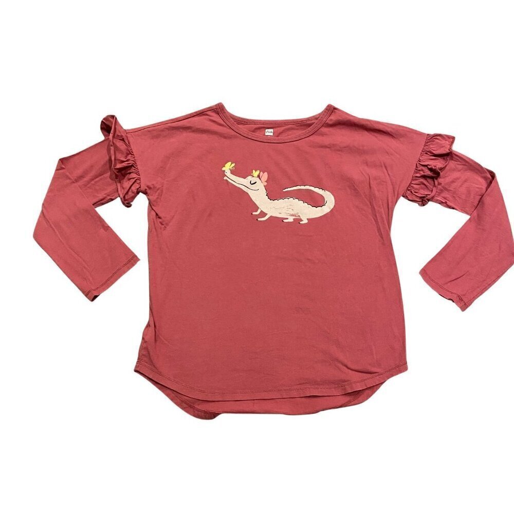 Tea Collection Girl's Alligator Long Sleeve T-shirt - Size 12 - Like New!